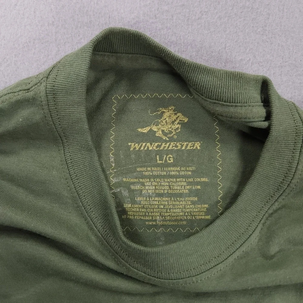 Mens Winchester Arms Company Skull Graphic Short Sleeve T-Shirt Large Green - Picture 4 of 7